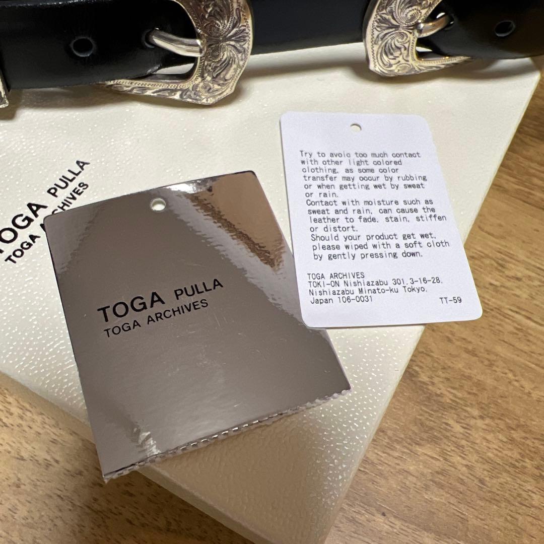 TOGA PULLA ブラック レザーベルト