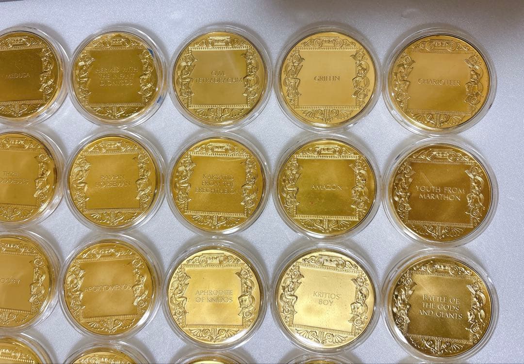 希少レア 古代ギリシャの偉大な芸術遺産 メダル50枚 純金仕上ブロンズ製 限定版