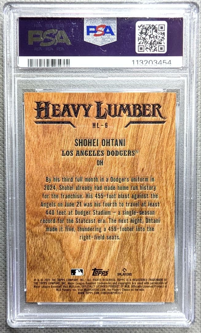 【PSA9】大谷翔平 2025 Topps Heavy Lumber #HL-6