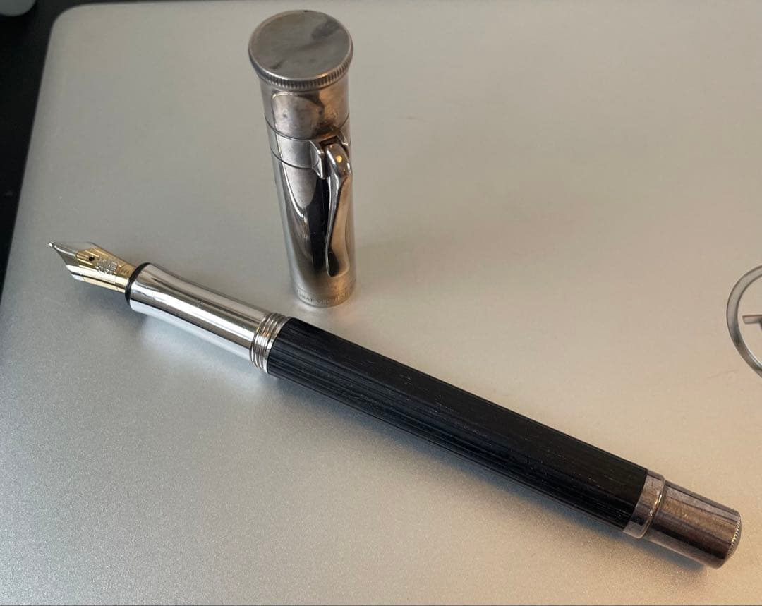 ファーバーカステル 万年筆 クラシック エボニー シルバーコーティング B