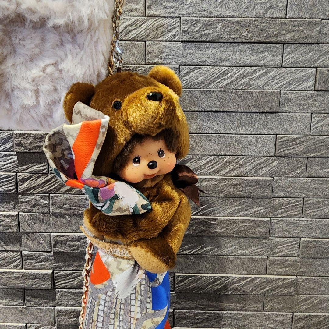 モンチッチバッグチャームキーチェーングローブホルダースウィートブラウン2点セット