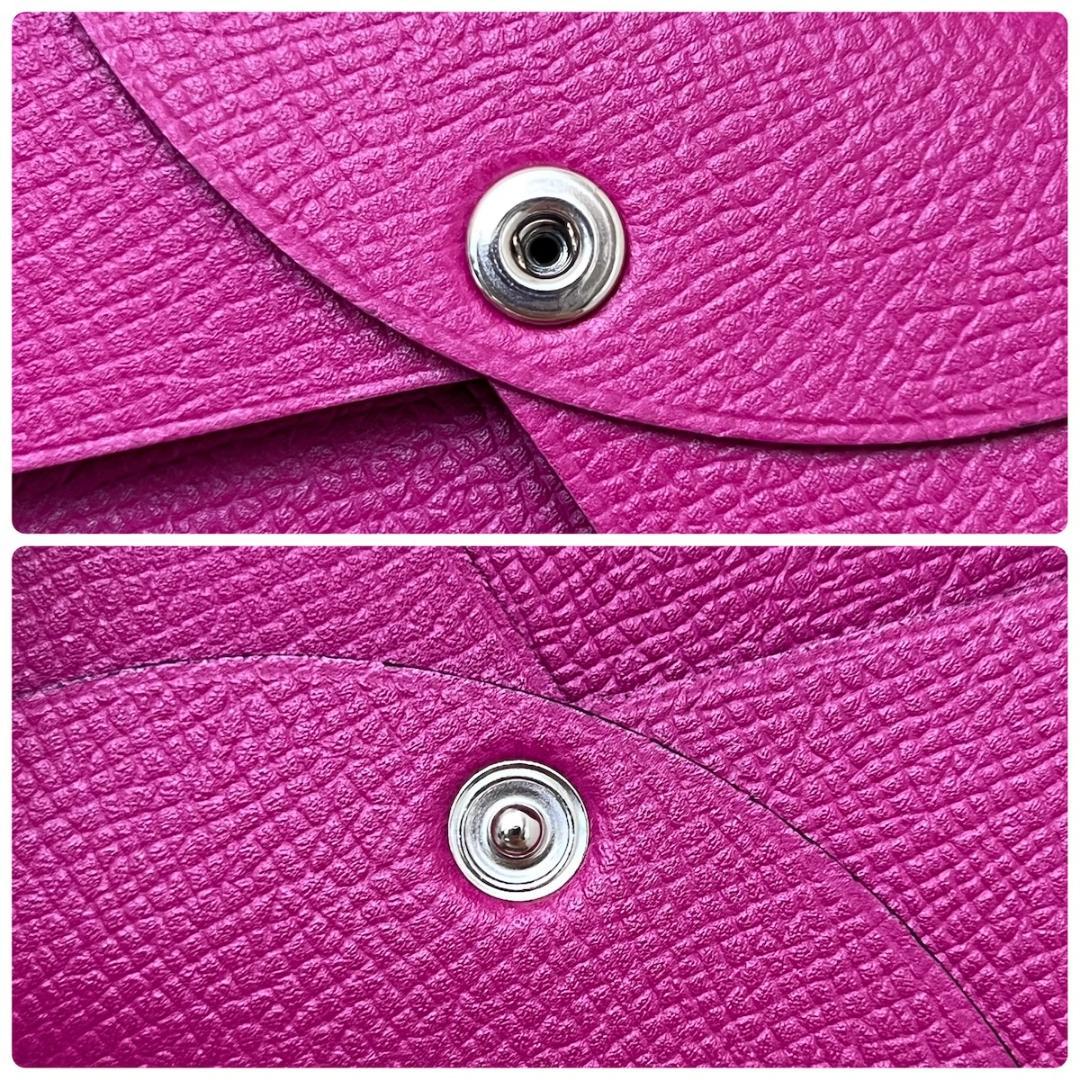 極美品 エルメス カルヴィ ローズパープル 名刺入れ ケース 箱付き