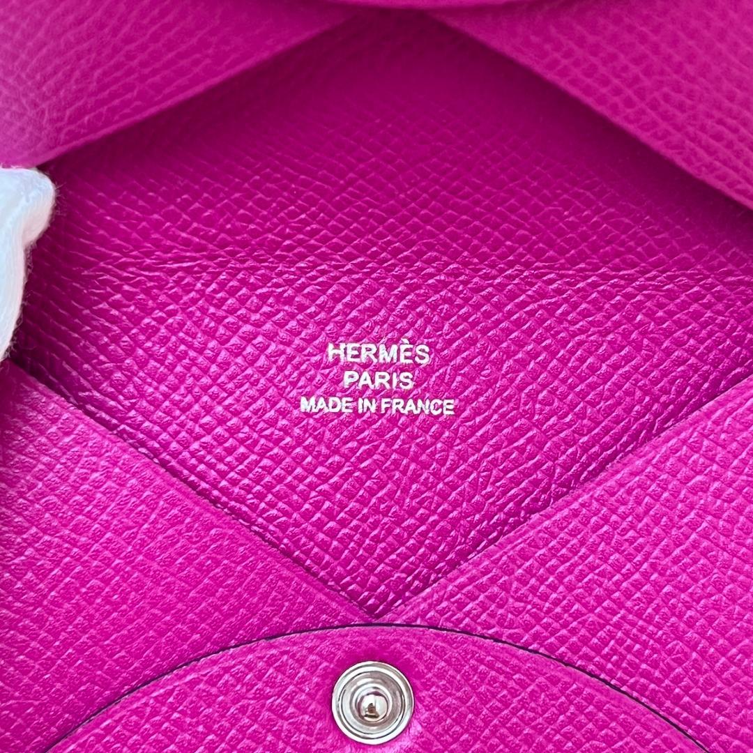 極美品 エルメス カルヴィ ローズパープル 名刺入れ ケース 箱付き