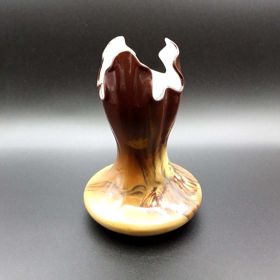 オールドノリタケ 釉下彩 花瓶 メイプルリーフ ルックウッド