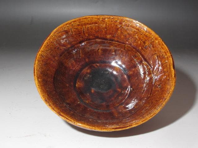 ★楽吉左衛門十代旦入　飴釉茶碗　福力　二重箱　表千家十二代惺斎の花押★x381