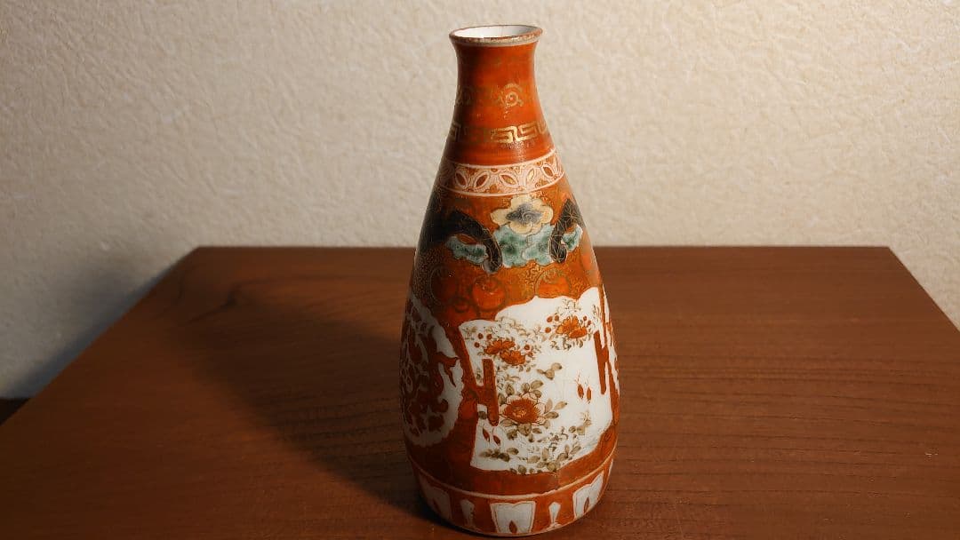 古九谷　九谷焼　徳利　龍の図　明治九谷　飯田屋　宮本屋窯　赤絵　金彩　本金　１客