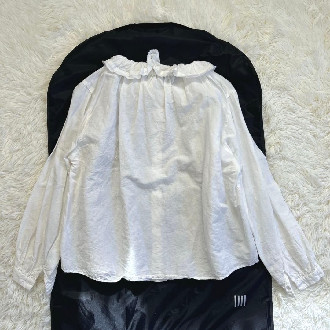 ✨大人気定番✨ネストローブ コットンリネンダンガリーフリルシャツ 近年