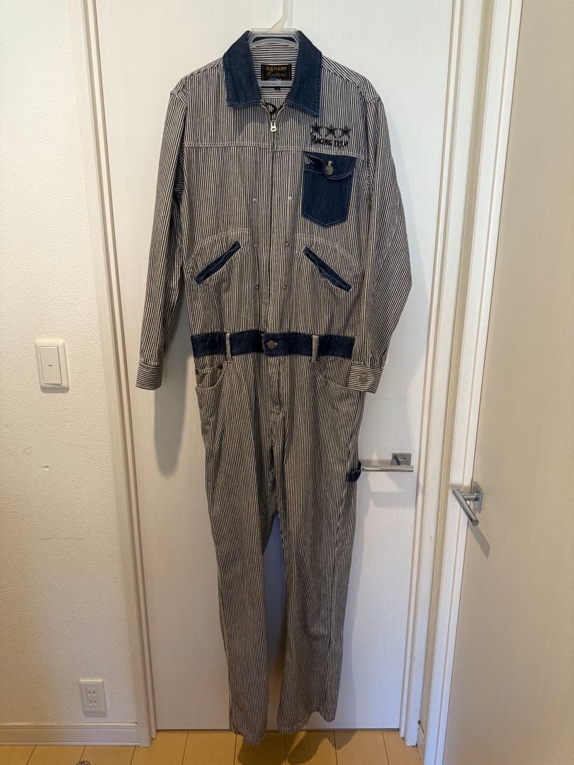 VANSON バンソン　ヒッコリー　ツナギ　メンズ　XL 美品