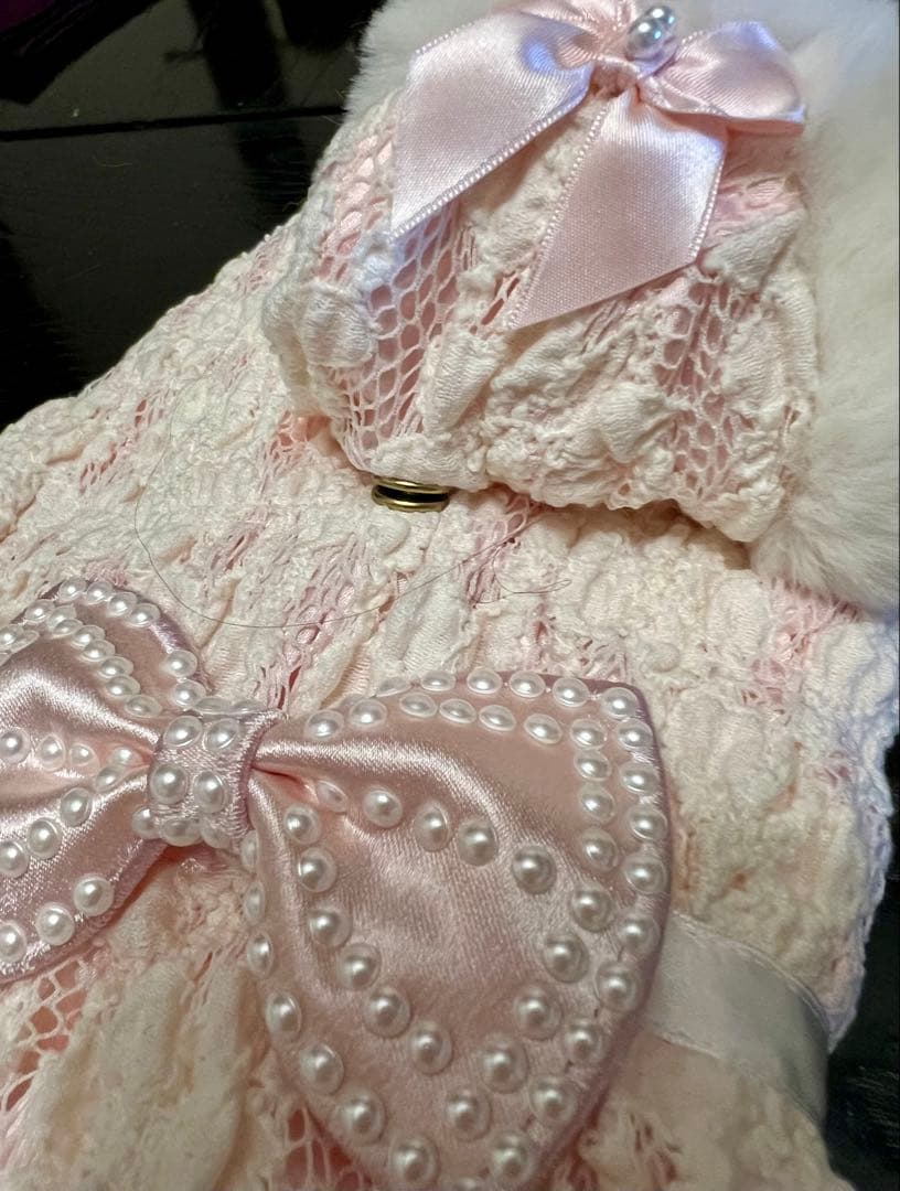 値下新品タグBUL BU-BU ブルブブ ベビーピンク レース ファー XS