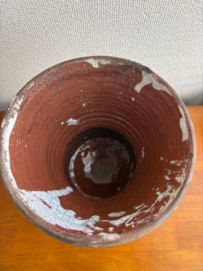 ムルタン焼 青釉色絵草花文壺 古陶磁