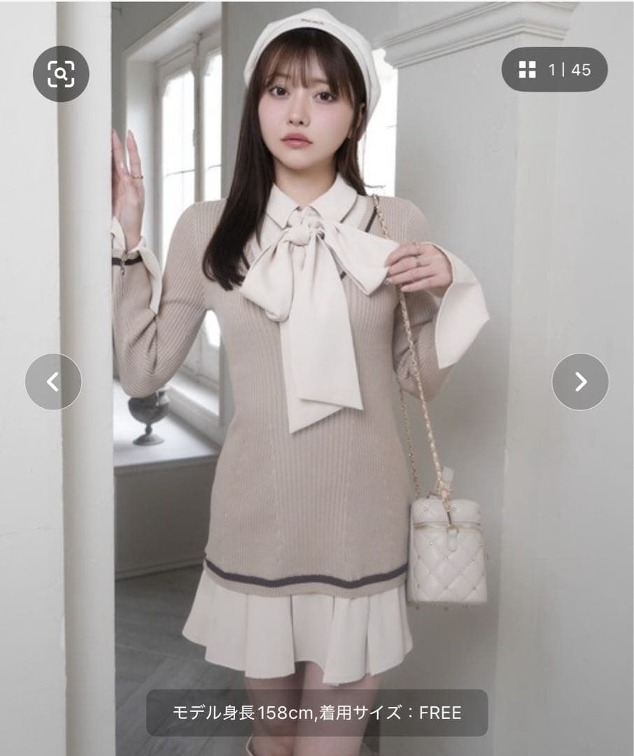 シャツドッキングプリーツワンピース LIPSERVICE