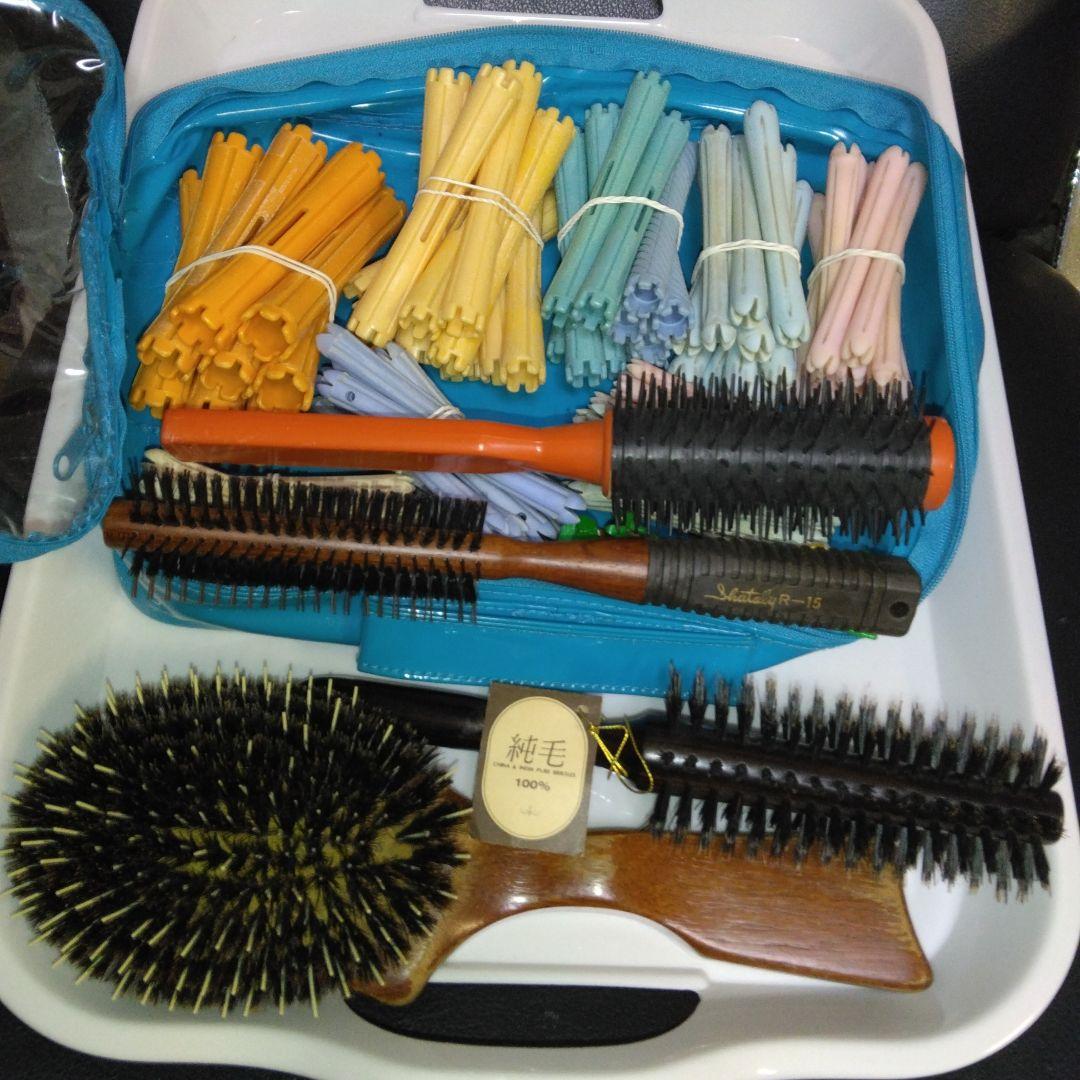 純毛ロールブラシ～小さいロールブラシ2本～55年前のブラシ～パーマロットセット