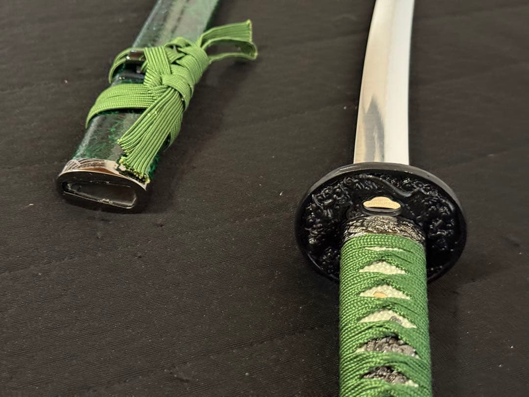 刀　かたな　剣　美品　緑雲塗鞘　大刀　長尺　模造刀　美術刀　舞踊　大衆演劇　芝居
