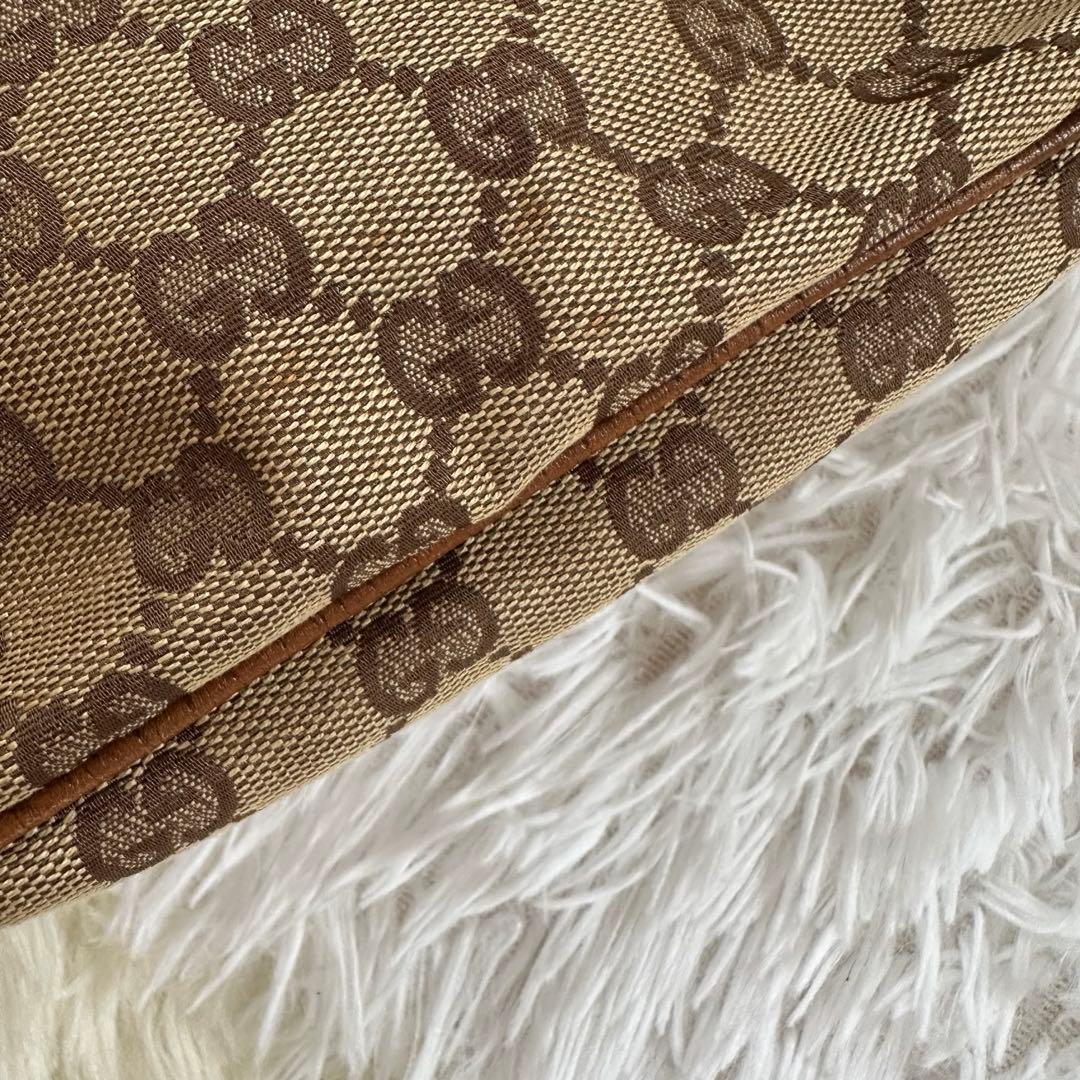 GUCCI グッチ アクセサリーポーチ GG柄 キャンバス ブラウン