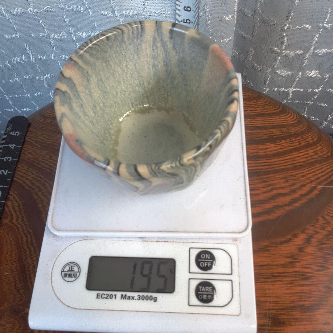 骨董５ マーブル模様の陶器製茶碗