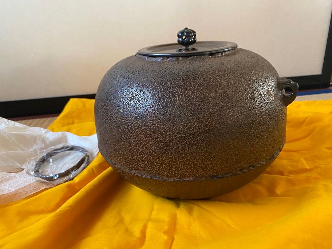 ふくべ釜　釜師　門脇喜平氏作