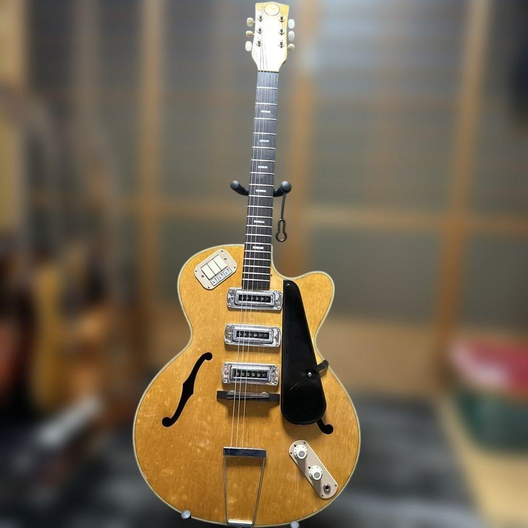 TEISCOセミホロウボディ 3ピックアップフルアコギター 日本製