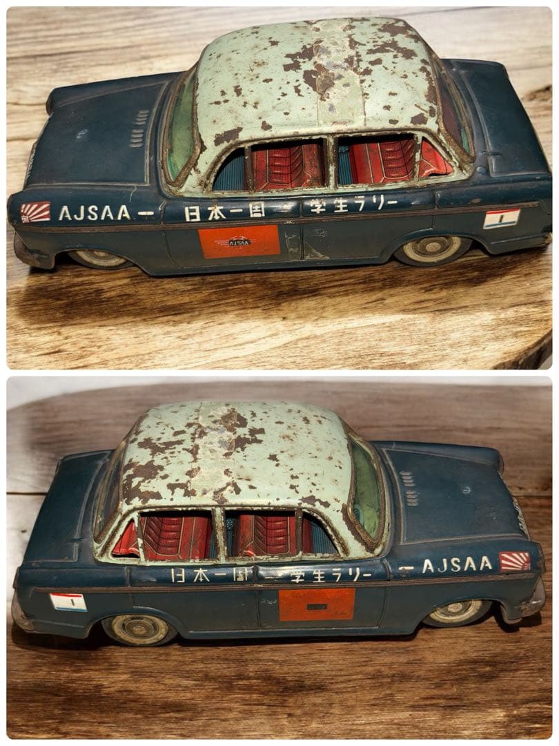 希少 ダットサン ブリキ AJSAA 学生ラリー ブリキ 全長約21cm 現状品