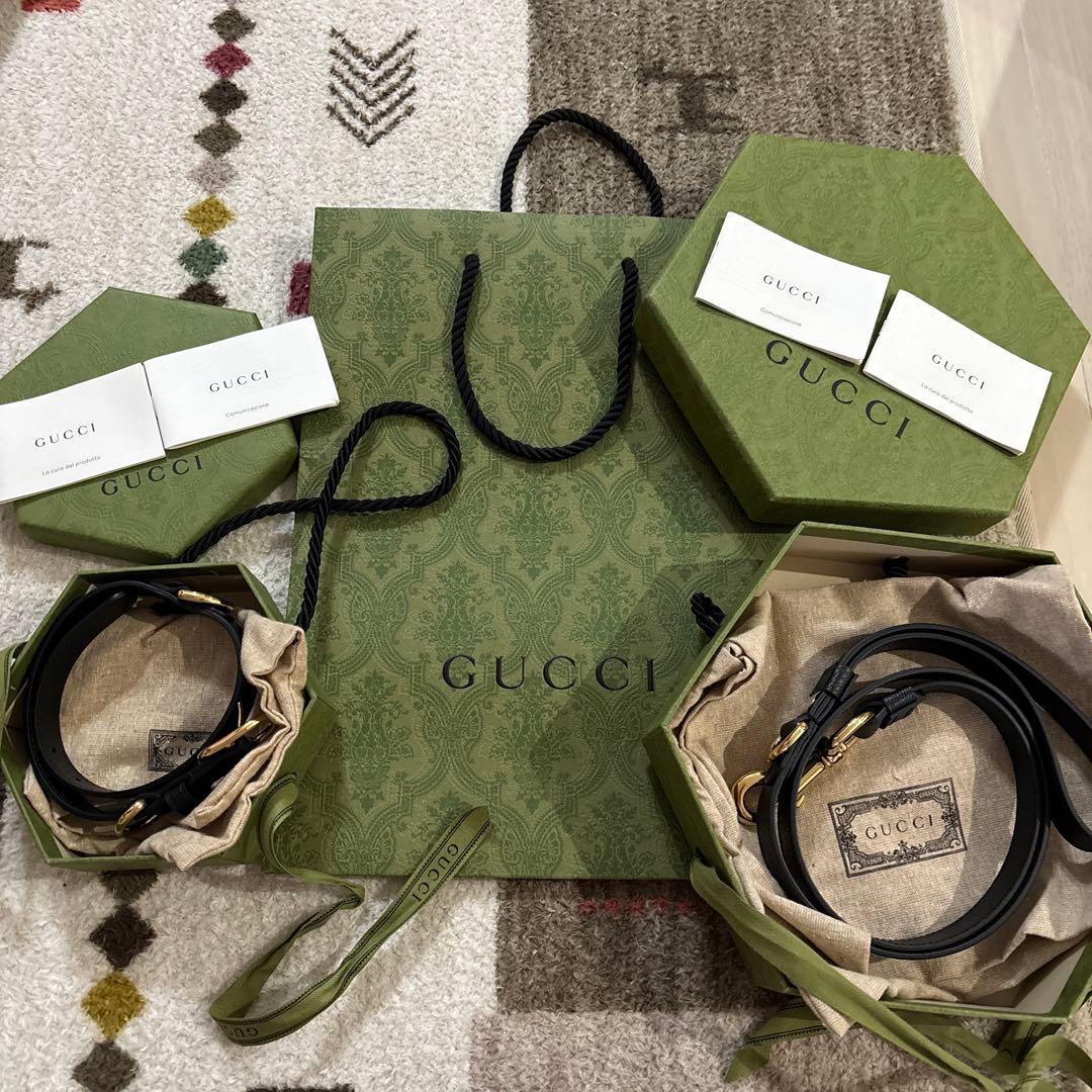 正規品　GUCCI ブラック レザー リード　Sサイズ