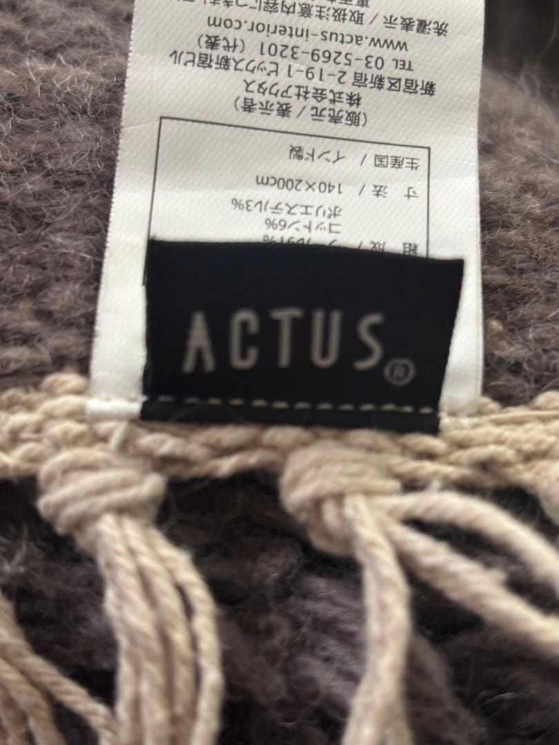 アクタス　Actus LINE ラグ フリンジラグ　グレー