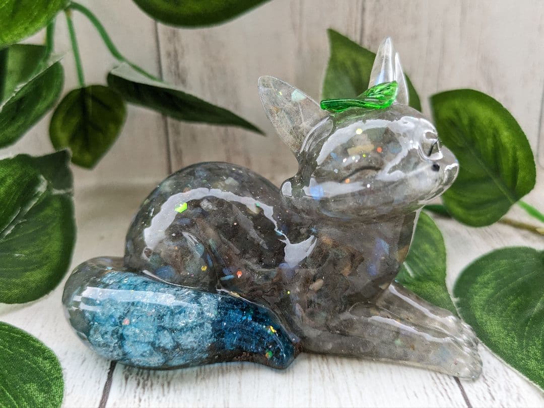 【つる927】ウルトラマリンの人魚ちゃん形オルゴナイト☆他９点