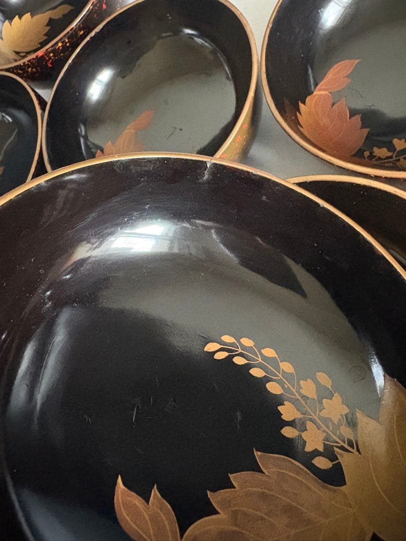 輪島塗漆器　椀　内桐巻繪　菓子椀　 拾人前入　蒔絵　10客　訳あり