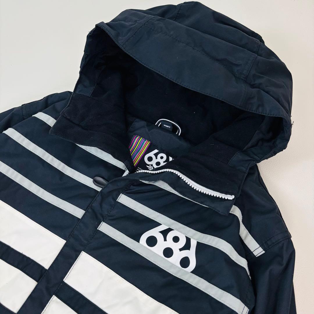 2470【極美品】686 スノボウェア 上下セット ジャケット パンツ 紫黒白青