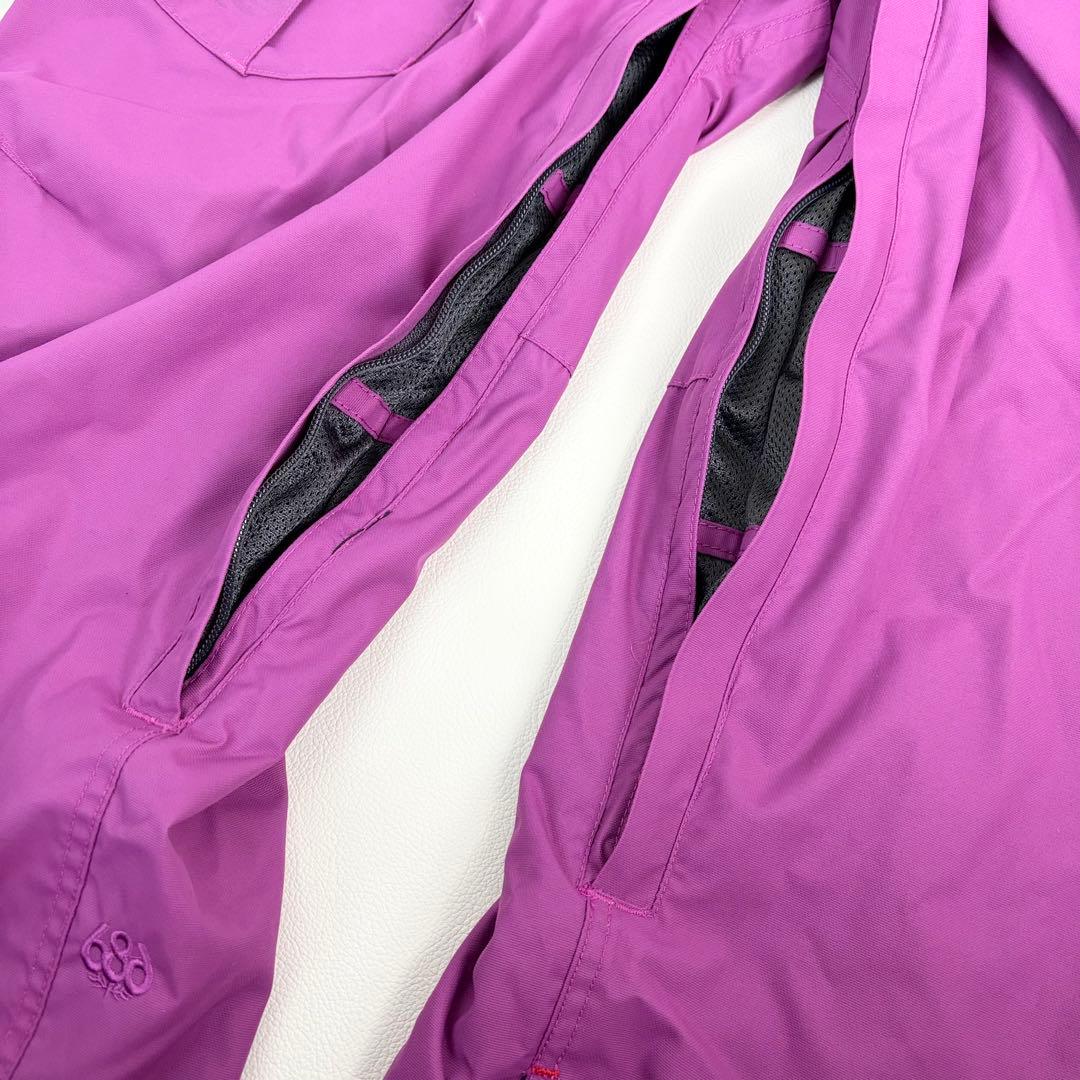 2470【極美品】686 スノボウェア 上下セット ジャケット パンツ 紫黒白青
