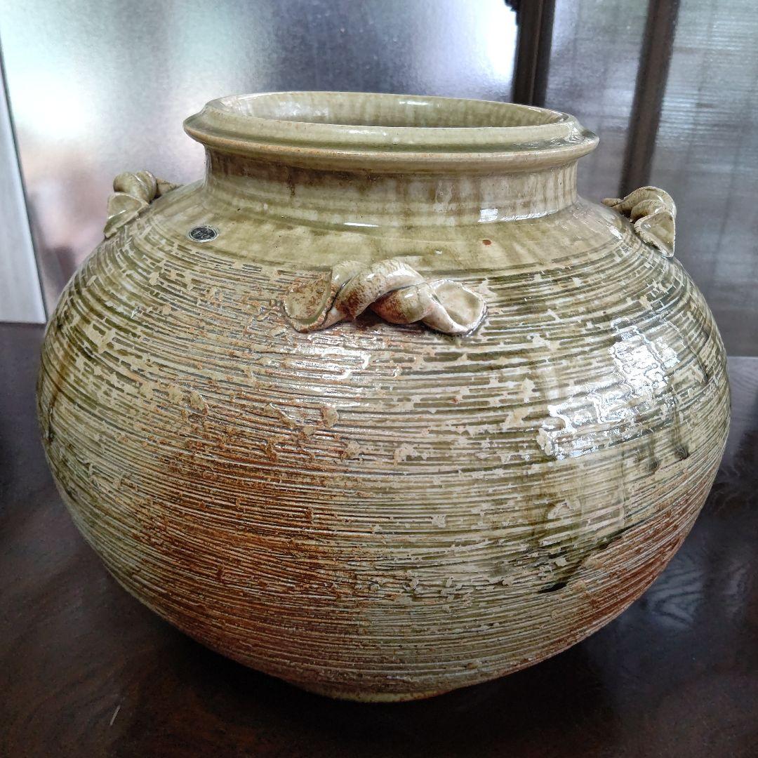 陶器製丸型容器 取っ手付き