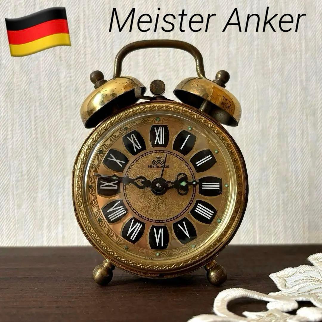 【西ドイツ】Meister Anker社 アンティーク 置時計 ゴールド 美品