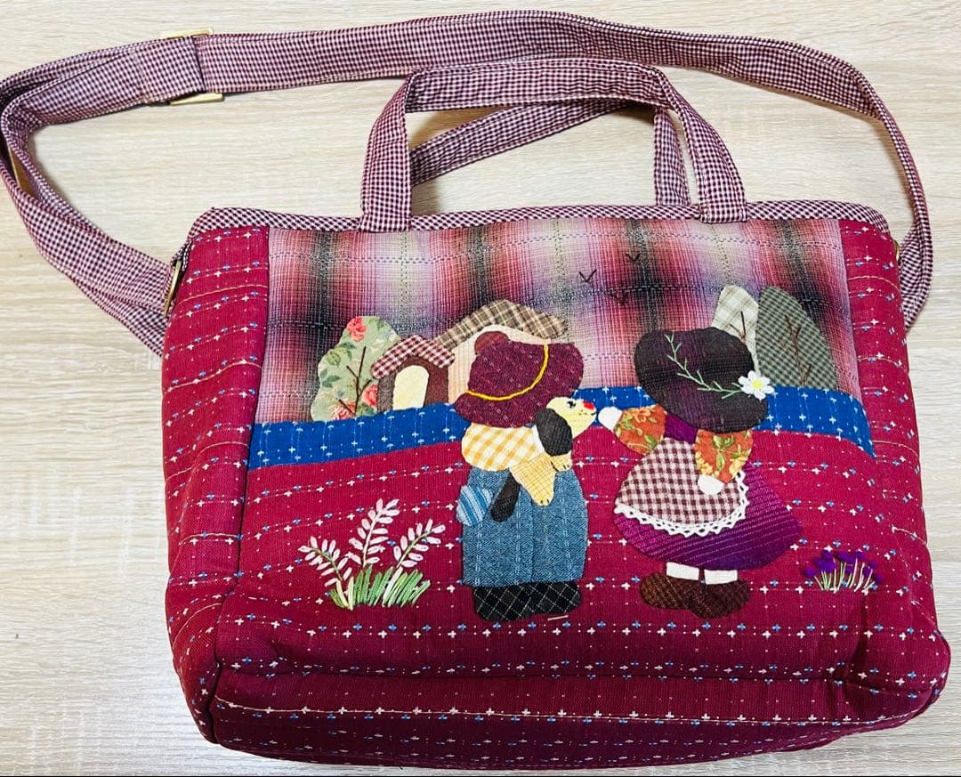 ★新作★スーちゃん＆ビリーくん＆いぬ＊2WAY（トート・ショルダー）レッド系