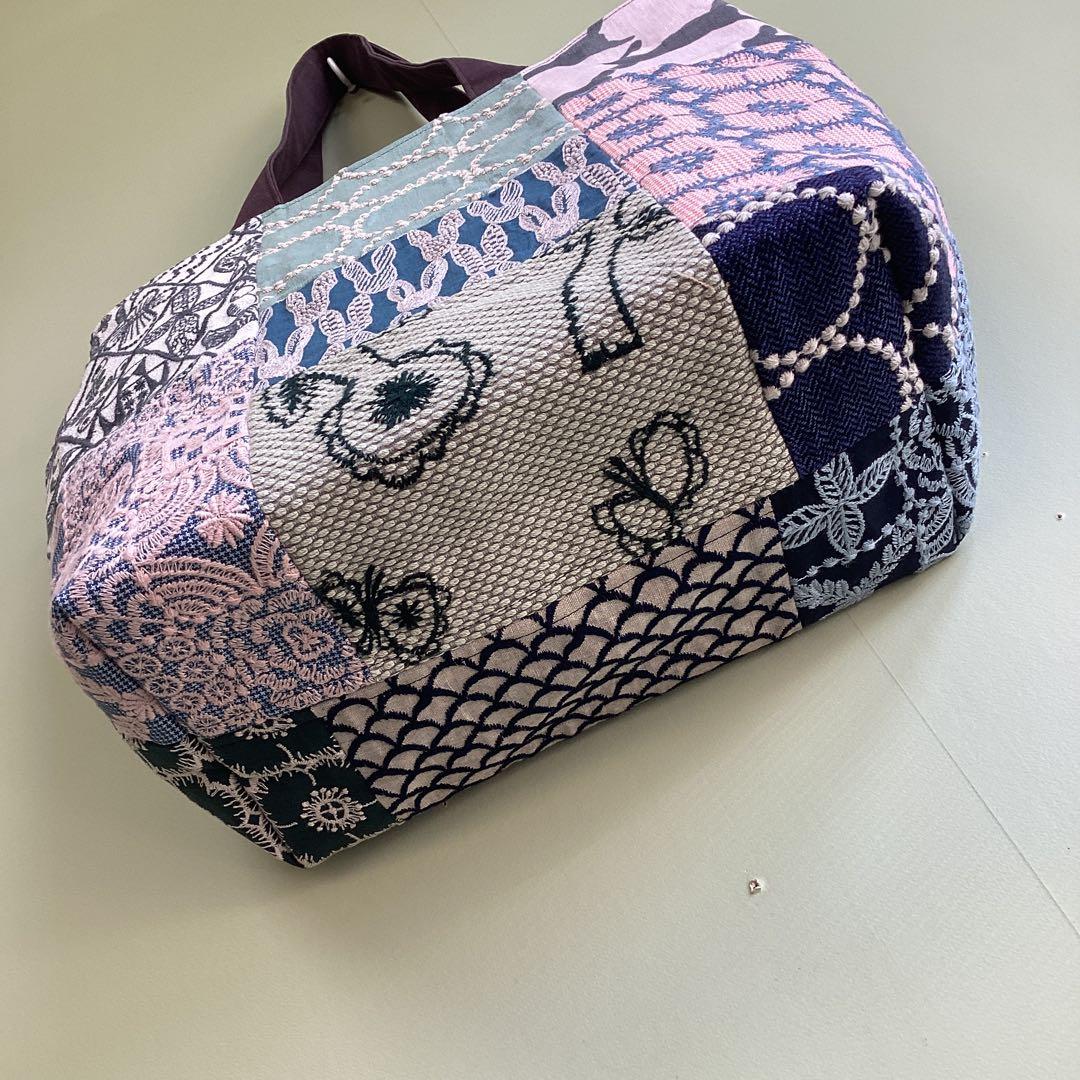 ミナペルホネンパッチワークで大きめトートバッグハンドメイド