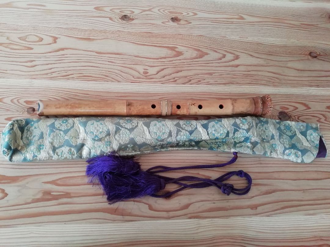 (値下げしました)竹製 尺八 5穴 専用ケース付き