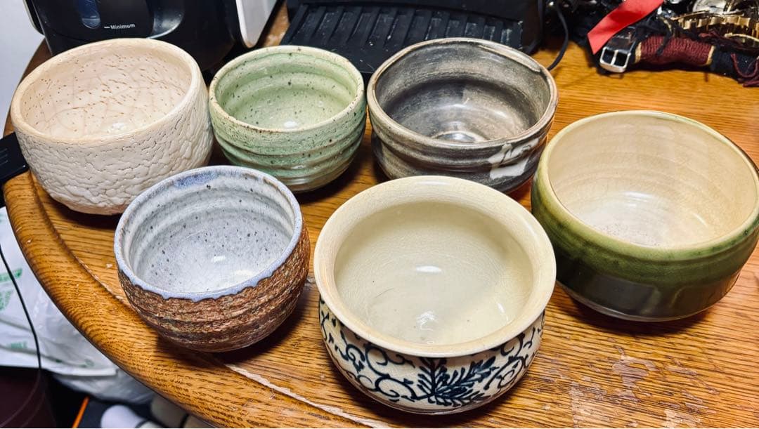 ★様々な形な茶道手作り陶器7個セット★