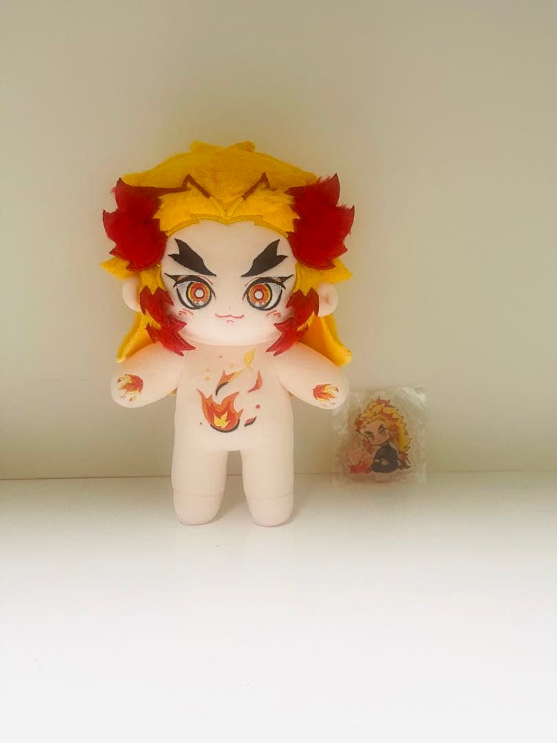 20cm ぬいぐるみ 炎柱　煉獄杏寿郎　激カワ　スケルトン入りタイプ 特典付き