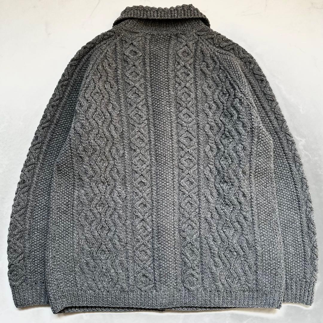 インバーアラン 3Aカーディガン シップス別注 アランニット グレー S-M相当