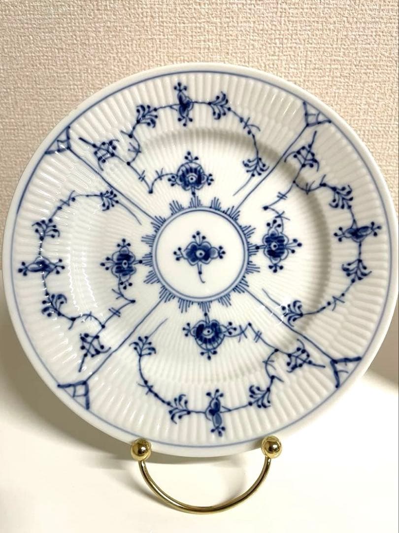 【美品】ロイヤルコペンハーゲン ブルーフルーテッド プレイン 19cm 皿 4枚