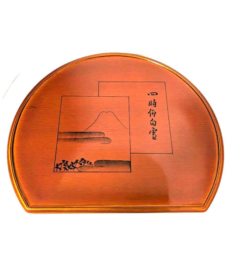 懐石膳　伊勢物語　春慶塗　半月盆　　古物　淡々斎好　10枚組