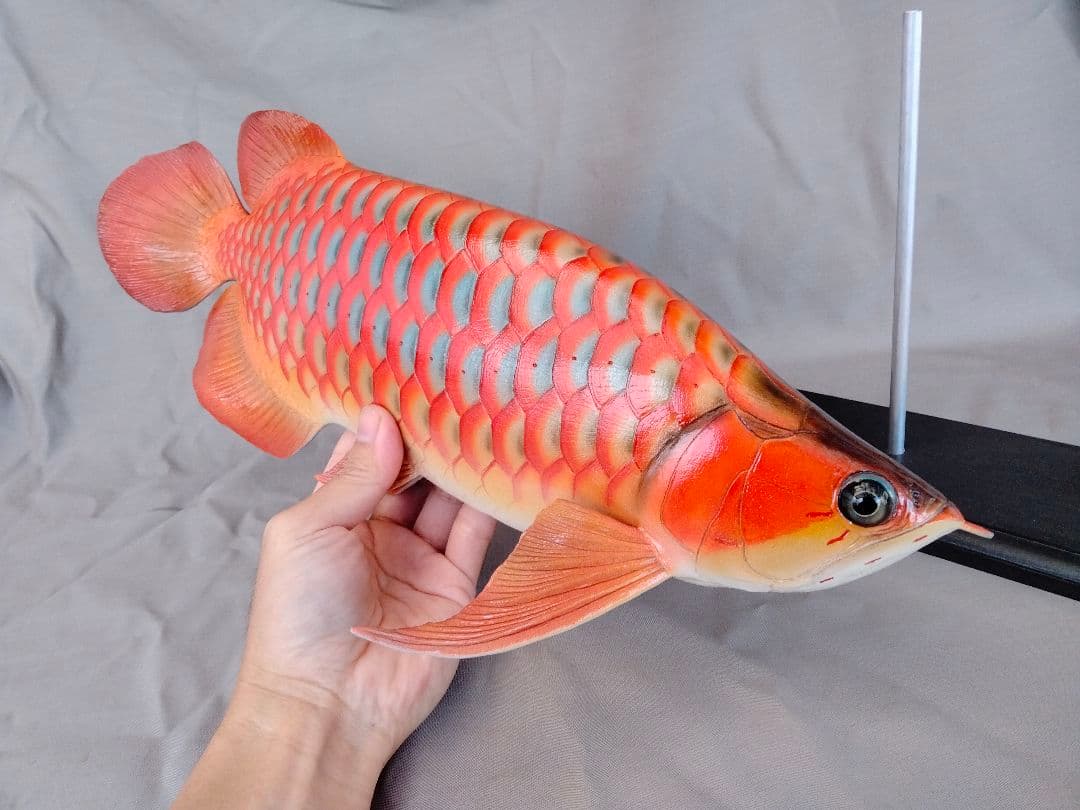 新作ハンドメイド　41cmアロワナ　フィギュア　レプリカ　熱帯魚　レッドブルー