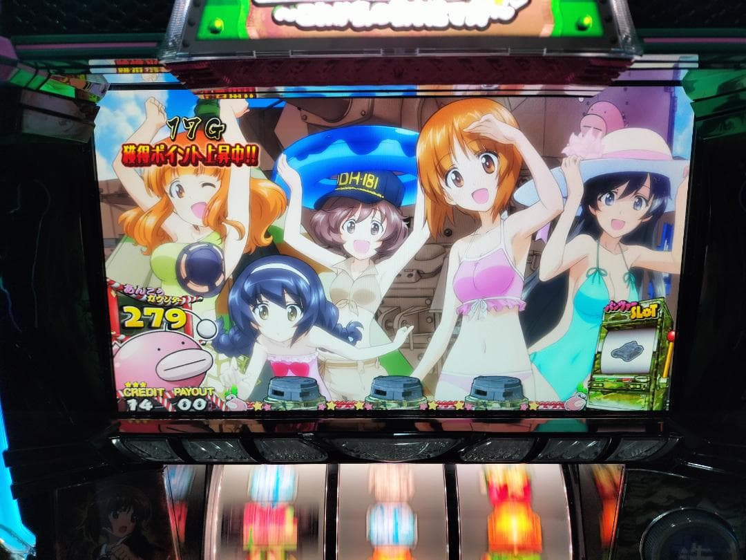 【パチスロ実機】オリンピア★ガールズ＆パンツァーG★オートプレイ付不要機付