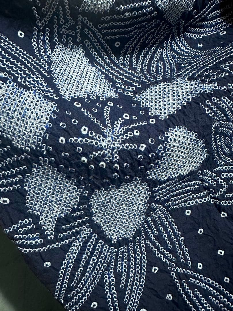 希少サイズ✨身幅LLトールサイズ‼️有松鳴海絞り浴衣！新品❣️逸品‼️藍染に白