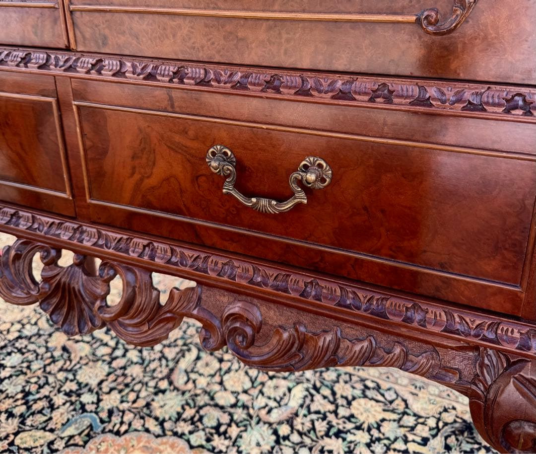 英国アンティーク カクテルキャビネット 1930年代 ウォルナット材 未使用保管