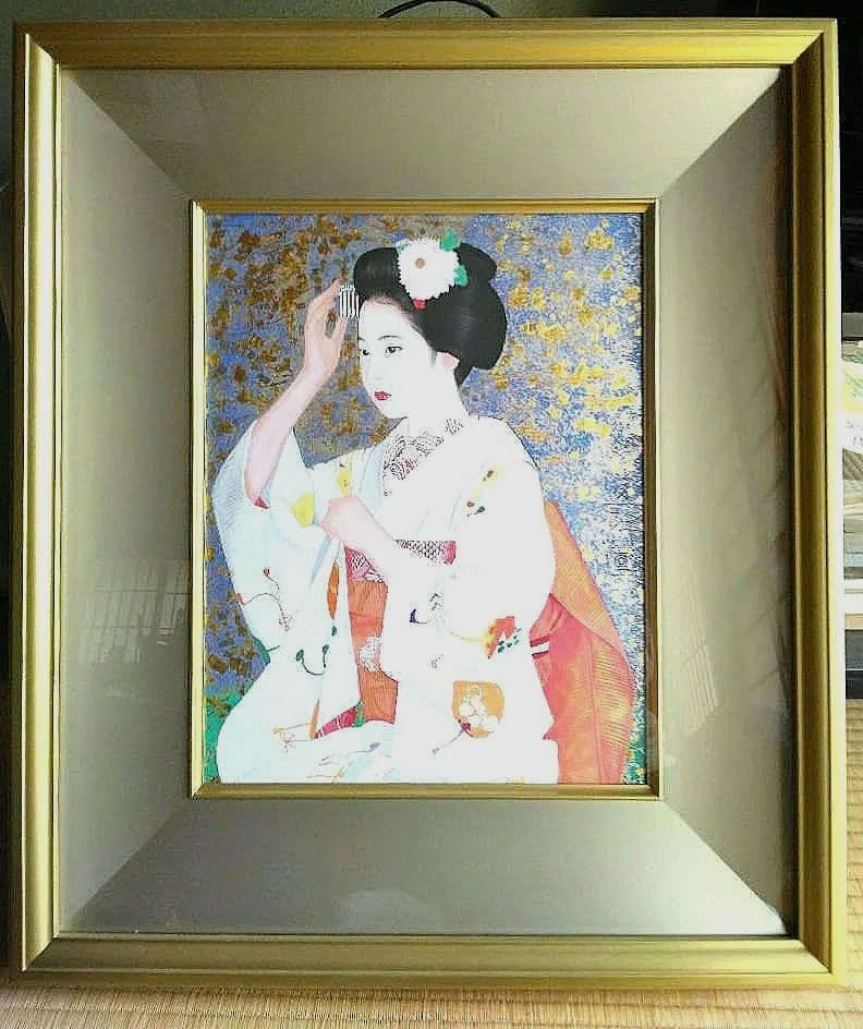 青山亘幹『麗日喜久』6号、金箔、金泥仕様 プロフ必読