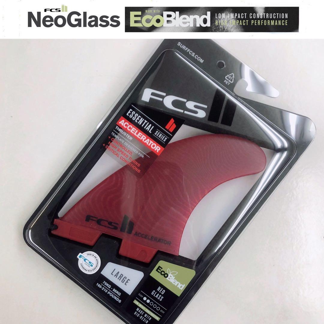 FCS2 FCS ネオグラス アクセルレータ fin Lサイズ トライフィン 赤