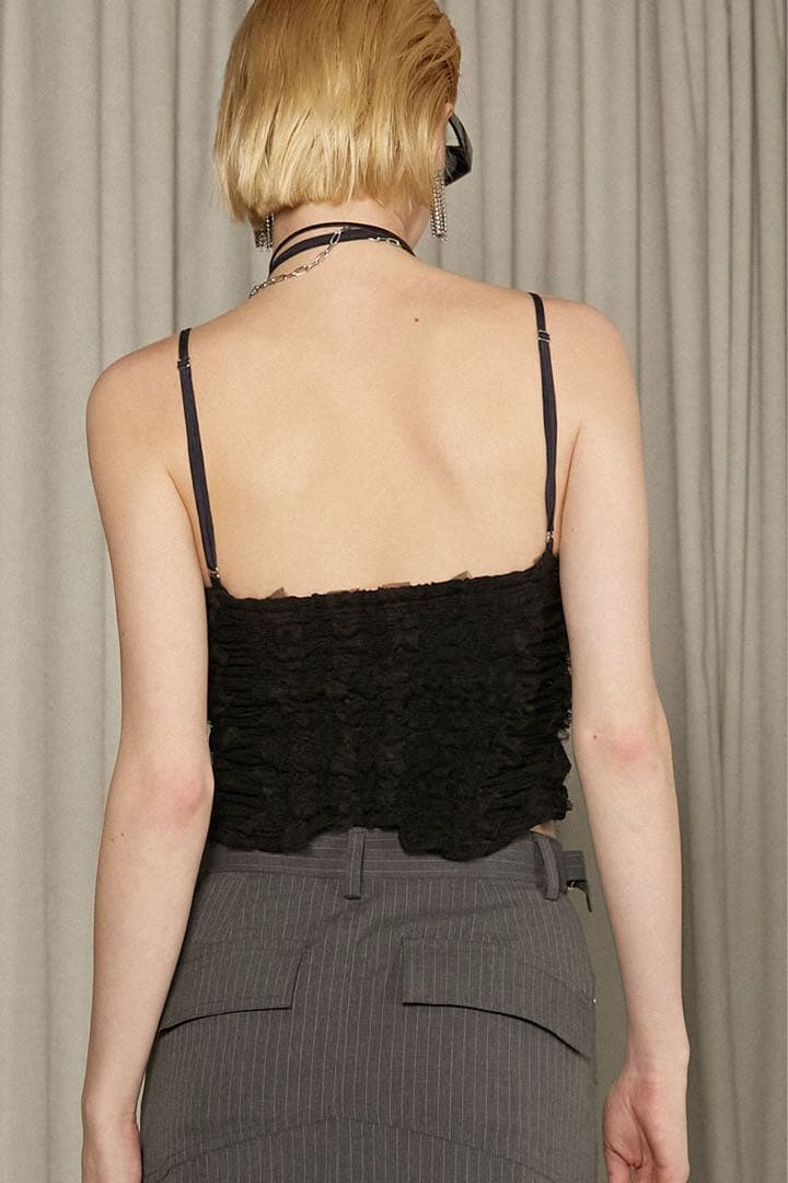 PRANK PROJECT メッシュチュール ホルターネックトップス 黒 美品