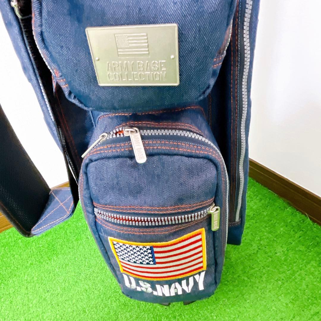 美品　アーミーベースコレクション　デニム　スタンドキャディバック　アイアンカバー
