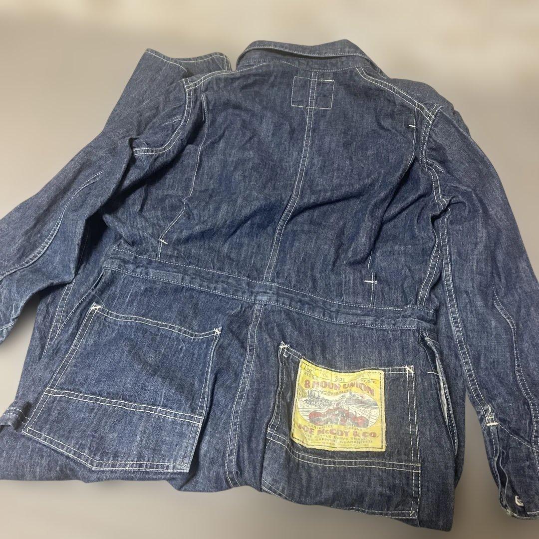 【美品】JOE McCOY 8hour unionデニム オーバーオール つなぎ