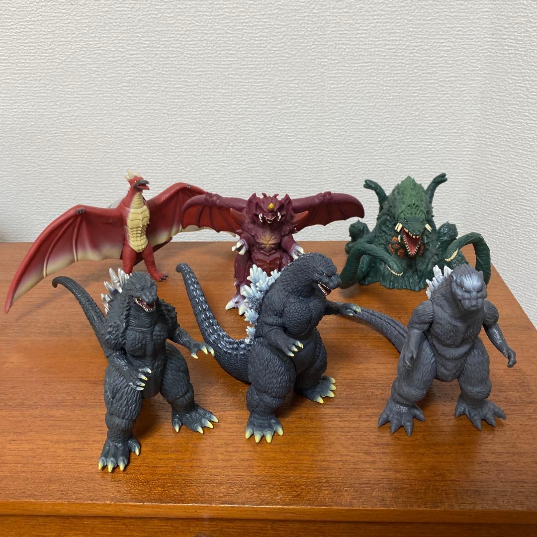 ムービーモンスター　ゴジラ　フィギュア 人形　ソフビ　6体セット