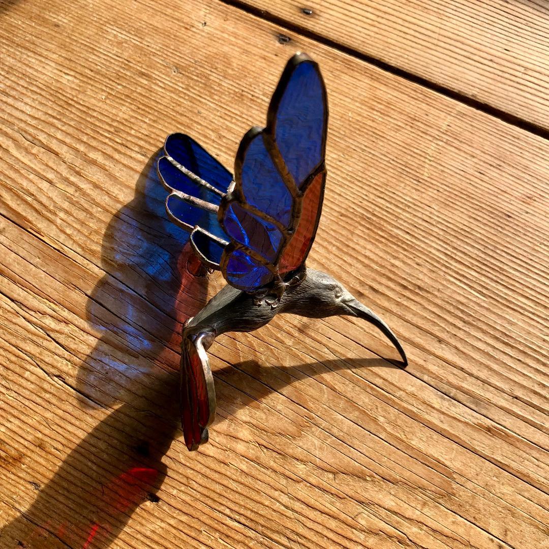 a*u様 ヴィンテージ　ハチドリ　ハミングバード　アメリカ製　ステンドグラス　モ