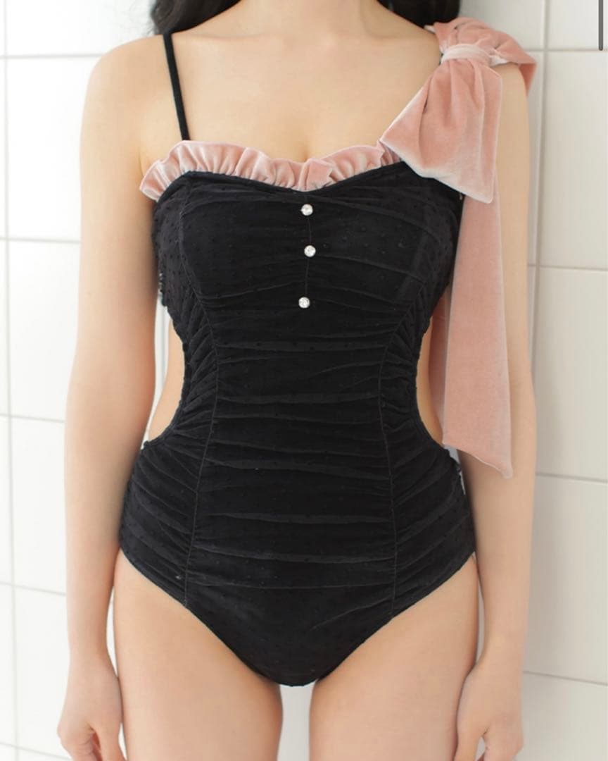 M me eme エムミーエメ エムエメ 水着 スイムウェア リボン 黒